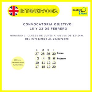 Curso Intensivo Málaga B1 y B2 Cambridge English Enero &#8211; Febrero 2020