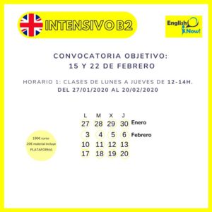 Curso Intensivo M&aacute;laga B1 y B2 Cambridge English Enero – Febrero 2020