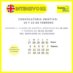 Curso Intensivo M&aacute;laga B1 y B2 Cambridge English Enero – Febrero 2020
