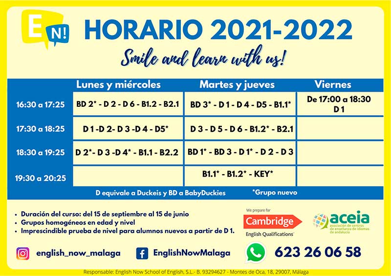 horario 2021-2022